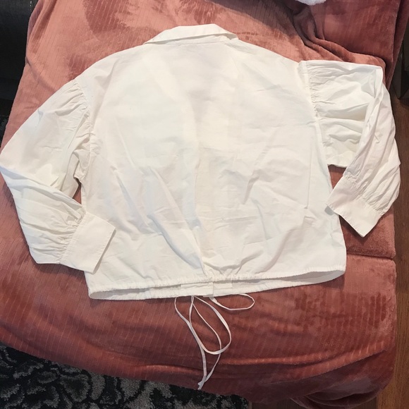 ZARA BLOUSE COTTON DRAWSTRING BOTTOM - Picture 2 of 10